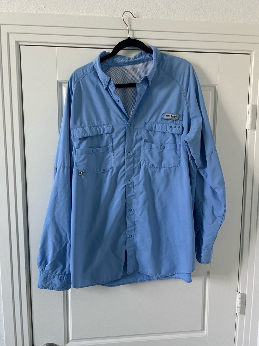 Columbia Light Blue Men's Lightweight Fishing Shirt Jacket